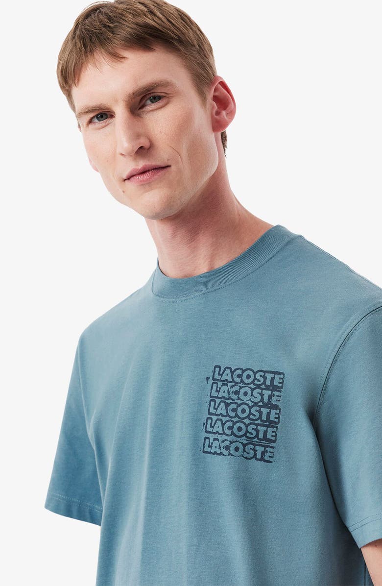 Lacoste Stencil Classic Fit Graphic T-Shirt, Alternate, color, Cun Limestone/ Falcon