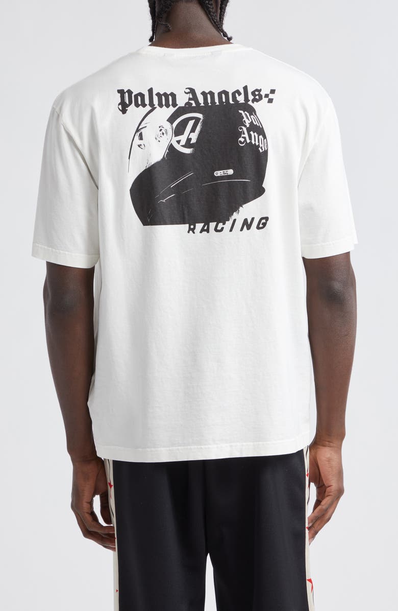 Palm Angels Racing Helmet Cotton Graphic T-Shirt, Alternate, color,