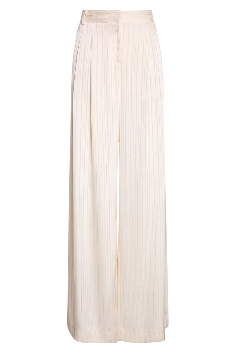 Jasmine Pleated Pinstripe Wide Leg Pants, Alternate, color, WINTER WHITE
