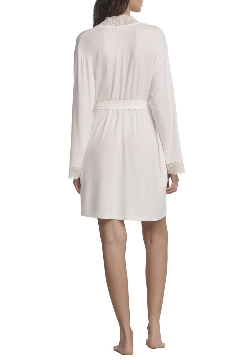 Lara Lace Trim Robe, Alternate, color, IVORY