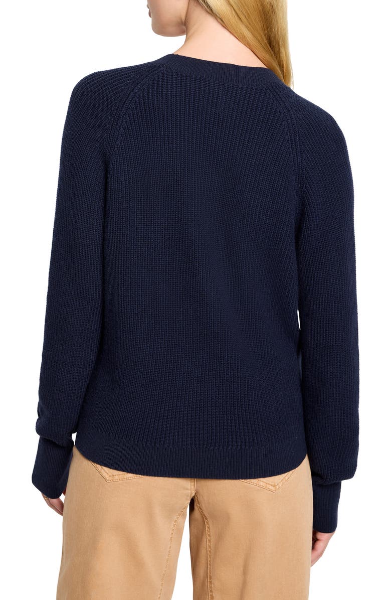 NIC+ZOE Shaker Stitch Faux Wrap Sweater, Alternate, color, Dark Indigo