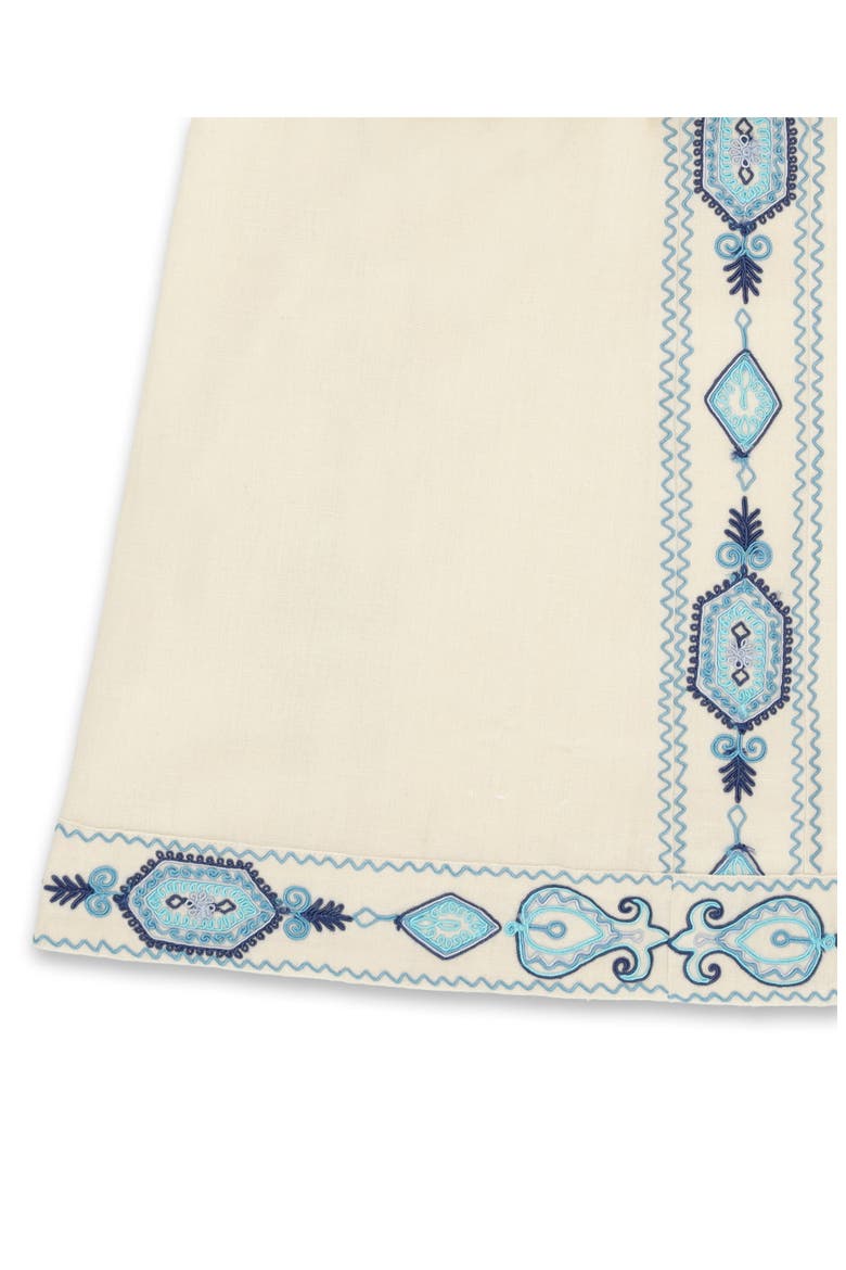 Nicea Bi-Color Embroidery Skirt, Alternate, color, OFF WHITE