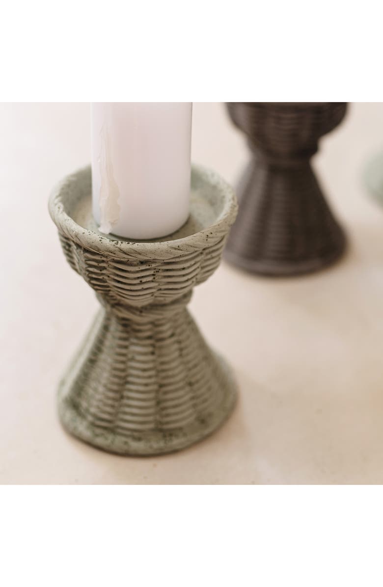 VIETRI Casa Short Candlestick, Alternate, color, Dark Grey