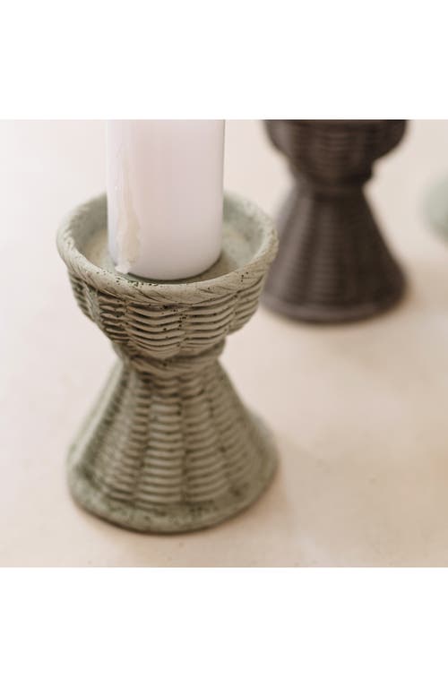 Vietri Casa Short Candlestick In Dark Grey