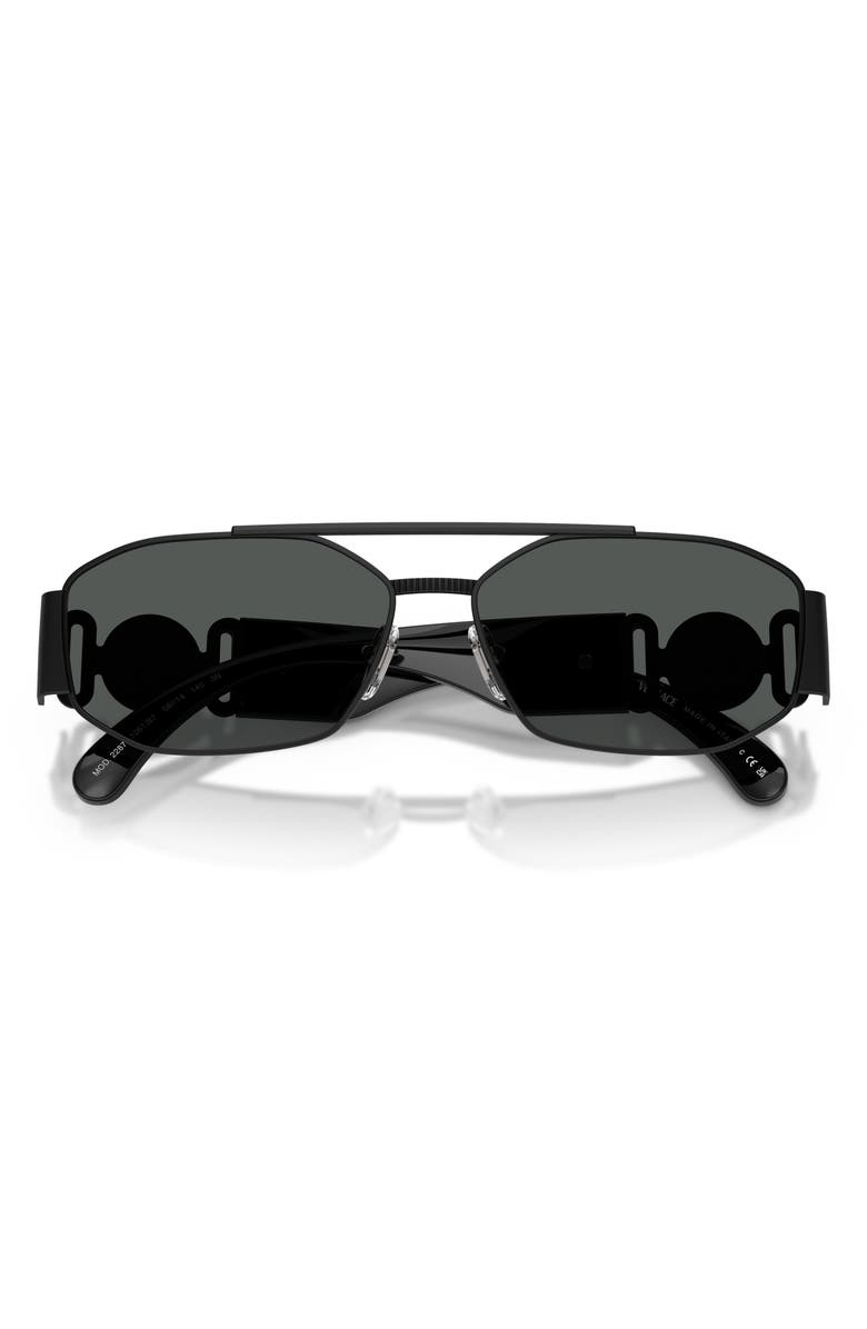 Versace 58mm Irregular Sunglasses, Alternate, color, Matte Black / Dark Grey