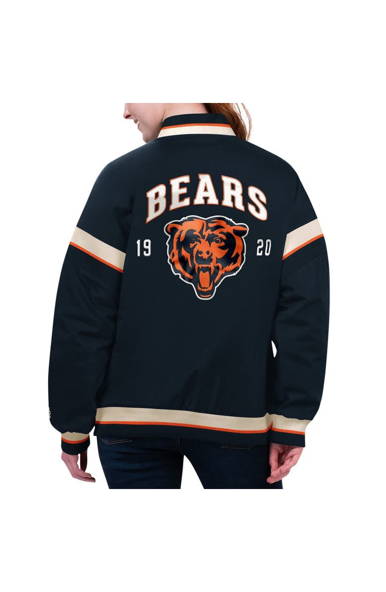 STARTER Women's Starter Navy Chicago Bears Tournament Full-Snap Varsity Jacket, Alternate, color, 