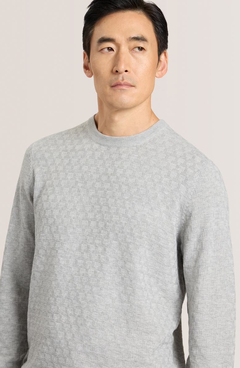 Ted Baker 'T' Stitch Crewneck Sweater, Alternate, color, Grey Heather