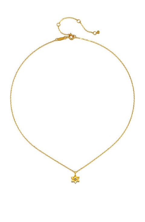 Guiding Faith White Topaz Star of David Necklace