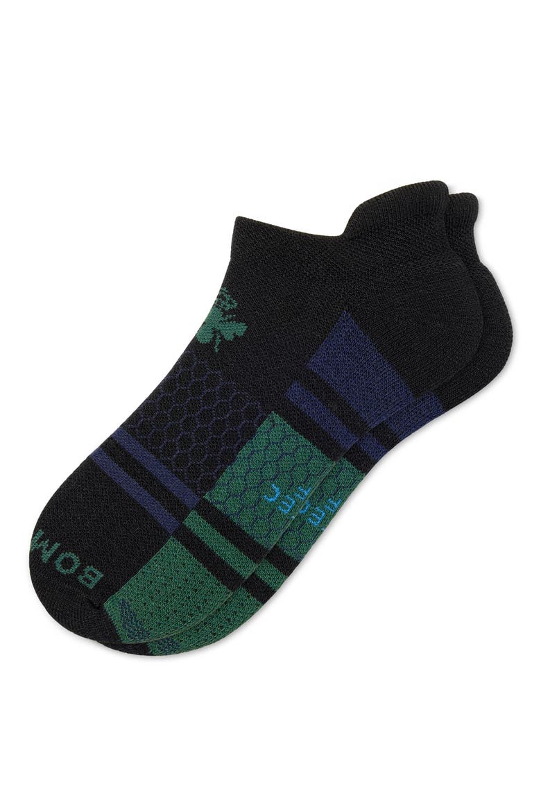Solid Mirrored Stripes Golf Ankle Socks, Main, color, BLACK CANOPY