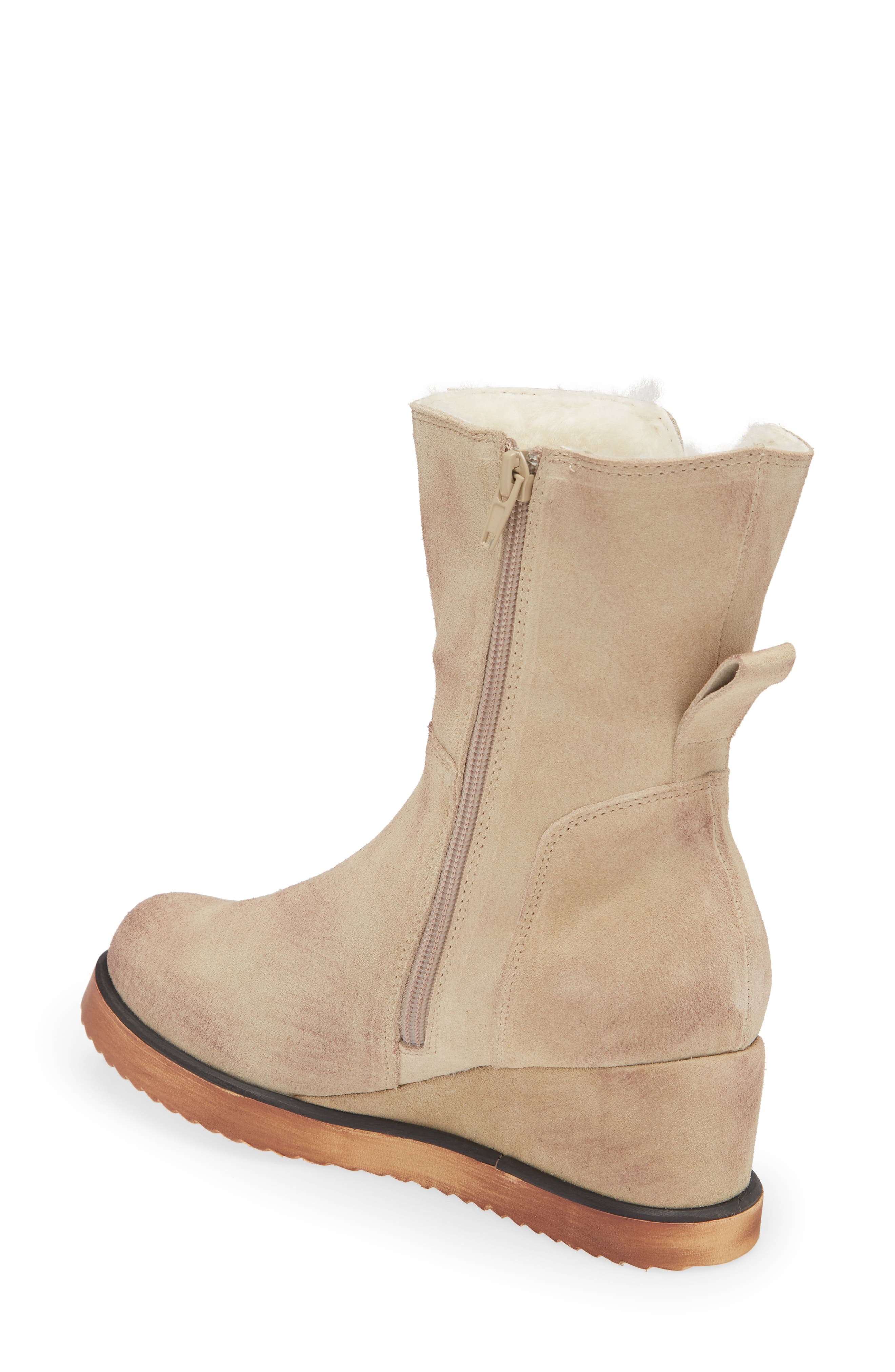 Mallory Genuine Shearling Lined Boot, Alternate, color, TAN SUEDE