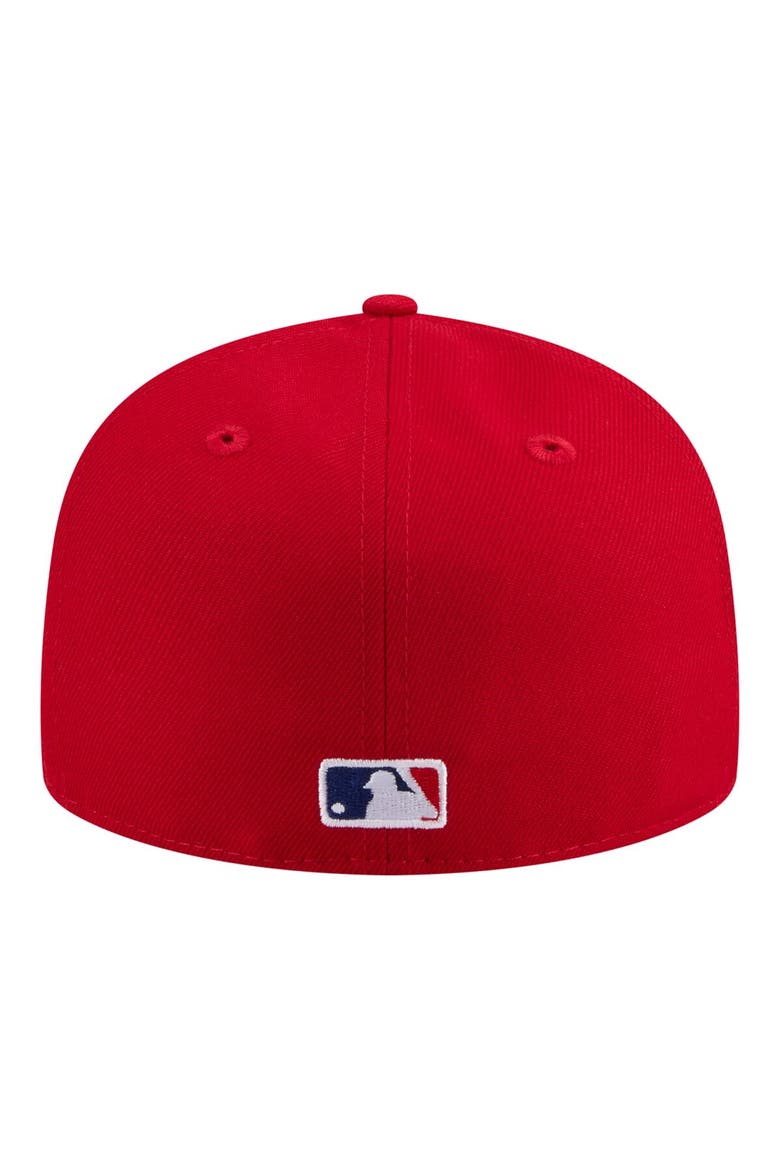 Men's New Era  Red Philadelphia Phillies Hidden Hit 59FIFTY Fitted Hat, Alternate, color, Red