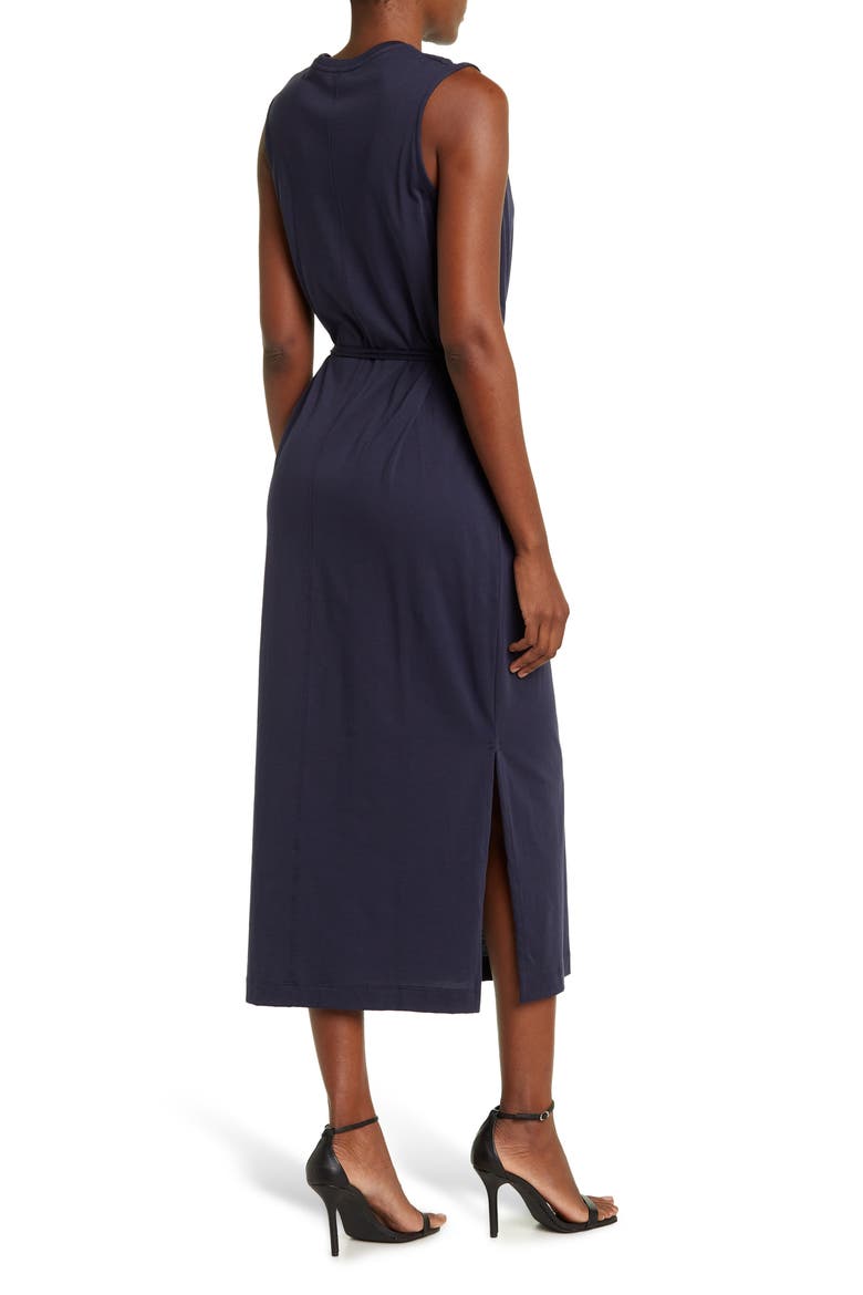 Sleeveless Pima Cotton Maxi Dress, Alternate, color, MARINE