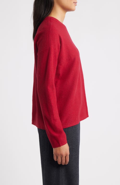 Eileen Fisher Relaxed Fit Wool Felt Sweater In Red