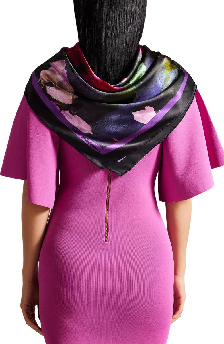 Ted Baker London Ellenn's Floral Silk Square Scarf, Alternate, color, 