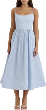HOUSE OF CB Lolita Corset Cotton Blend Fit & Flare Dress