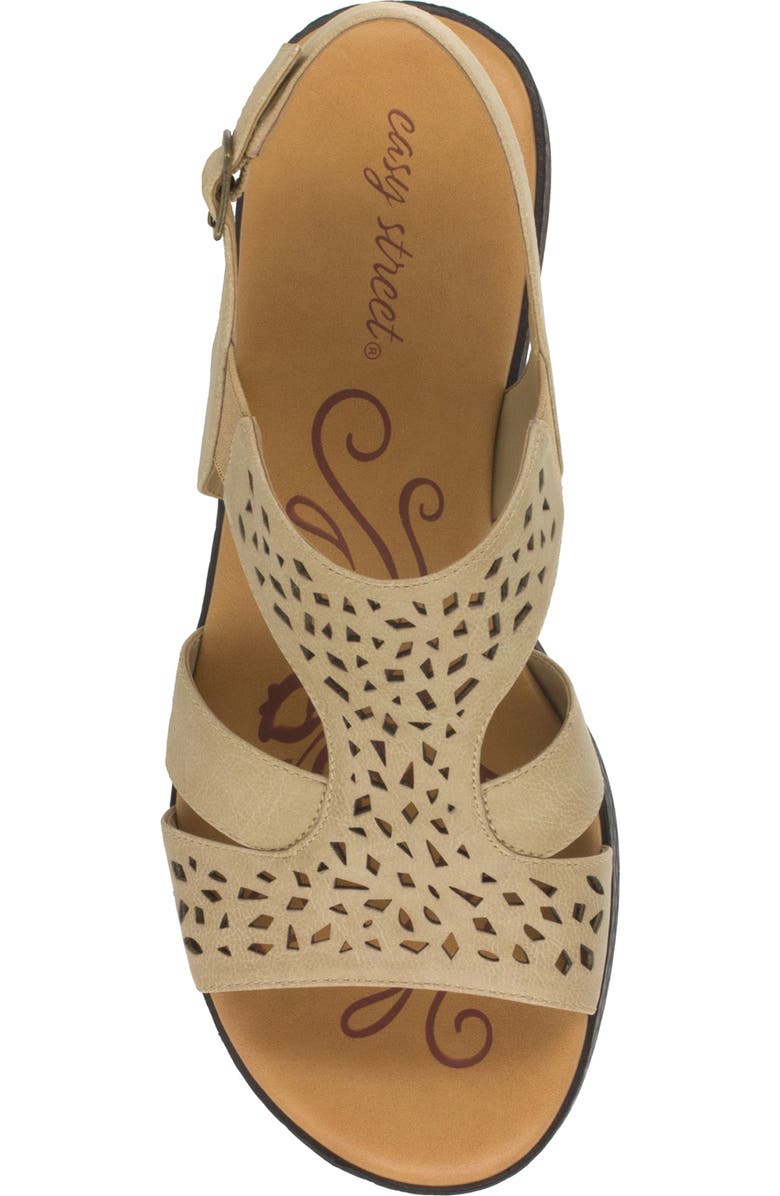 EASY STREET Bolt Perforated Strappy Sandal, Alternate, color, Stone
