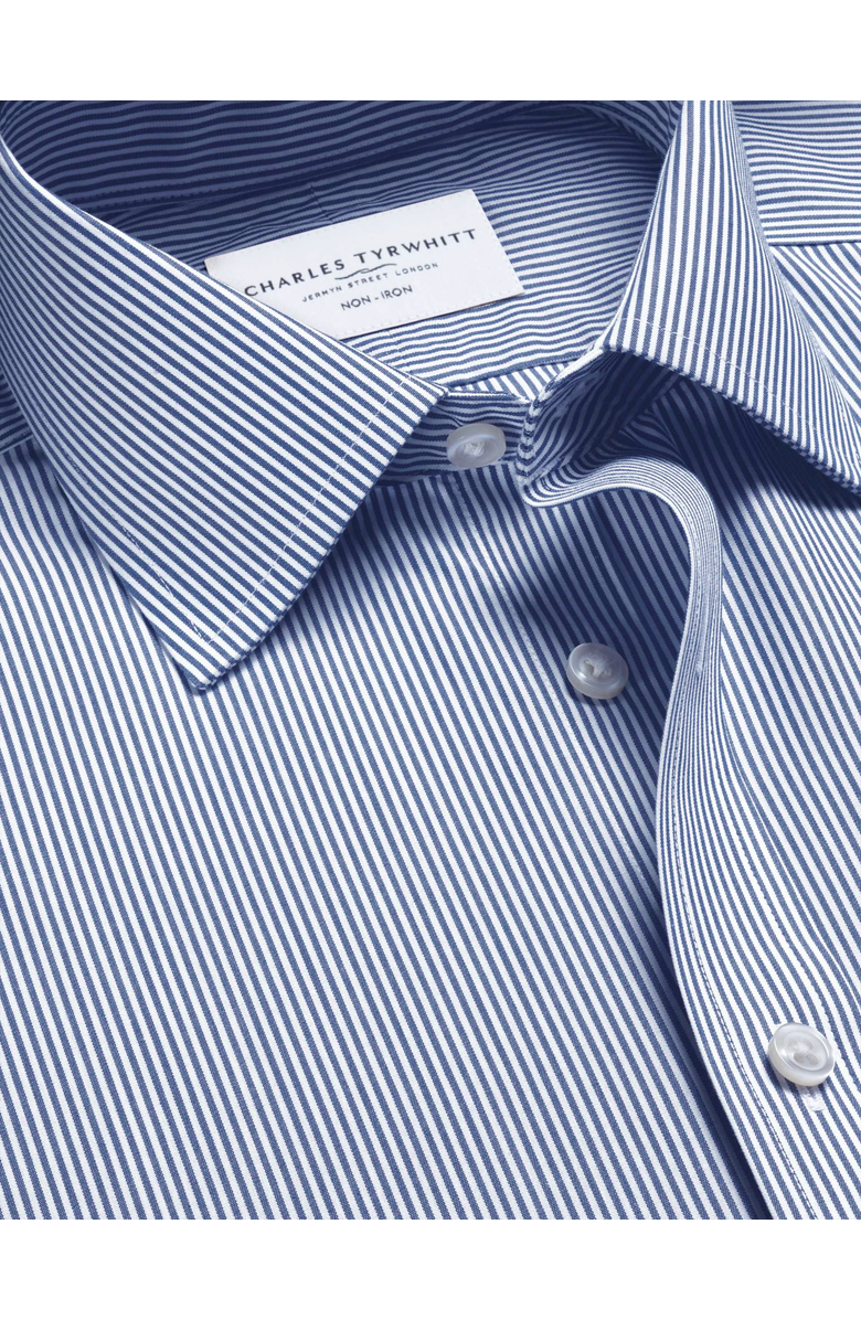 Charles Tyrwhitt Non-Iron Bengal Stripe Shirt, Alternate, color, Navy