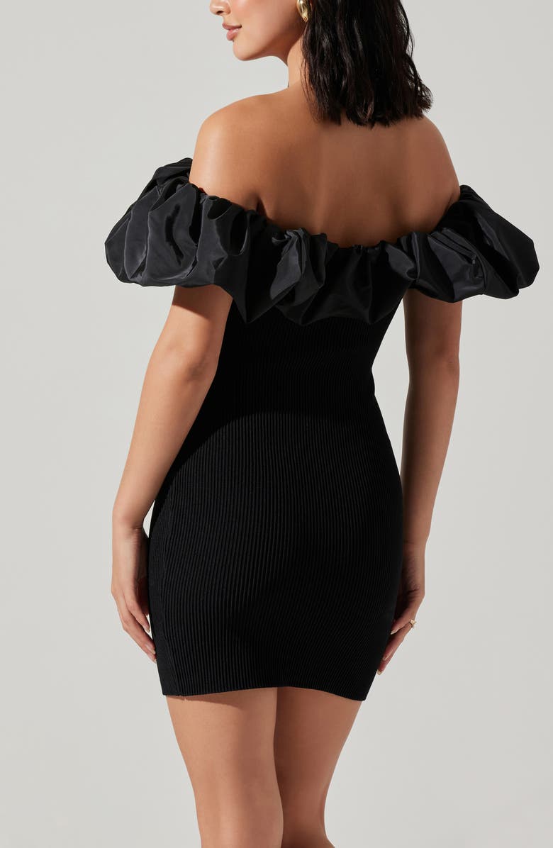ASTR the Label Cherie Off the Shoulder Minidress, Alternate, color, Black