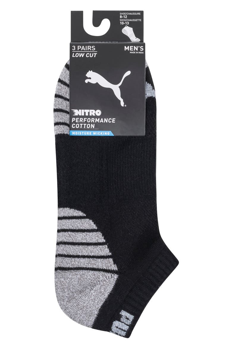 3-Pack Terry Low Cut Length Socks, Alternate, color, BLACK GREY