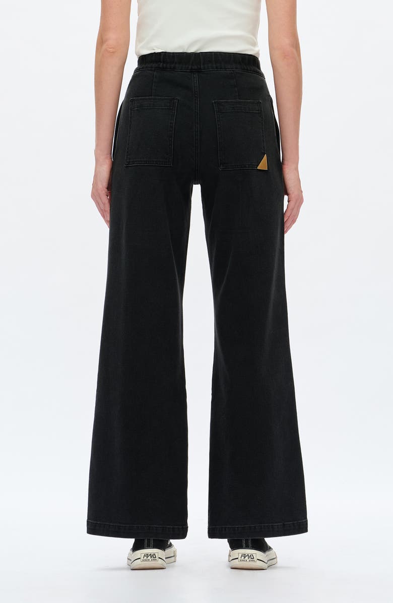 Bayeas High Waist Raw Hem Wide Leg Jeans, Alternate, color, Black