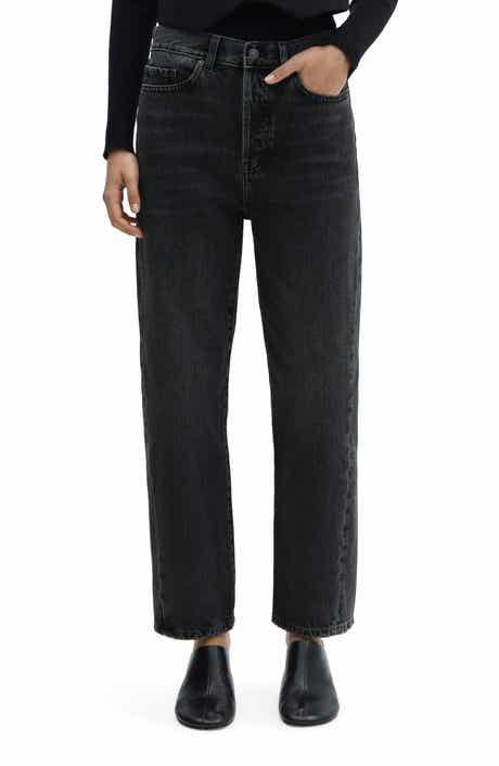 Forward Seam High Waist Straight Leg Jeans