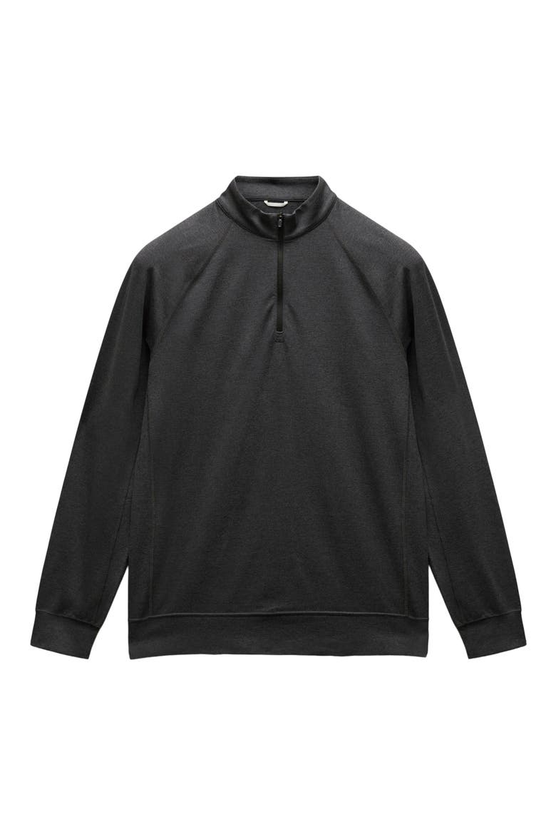 Recovery Brushed Jersey Quarter Zip Pullover, Alternate, color, HBLACK