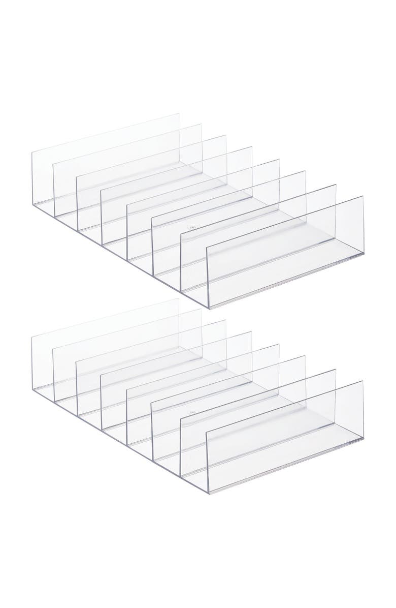 mDesign Plastic Divided Clutch Organizer for Closets, 7 Sections, 2 Pack, Main, color, 