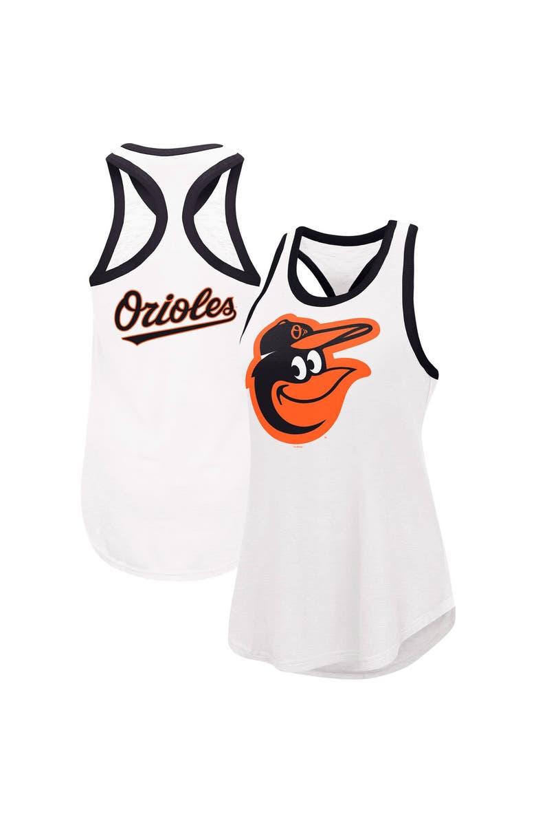 G-III 4HER BY CARL BANKS Women's G-III 4Her by Carl Banks White Baltimore Orioles Tater Tank Top, Alternate, color,
