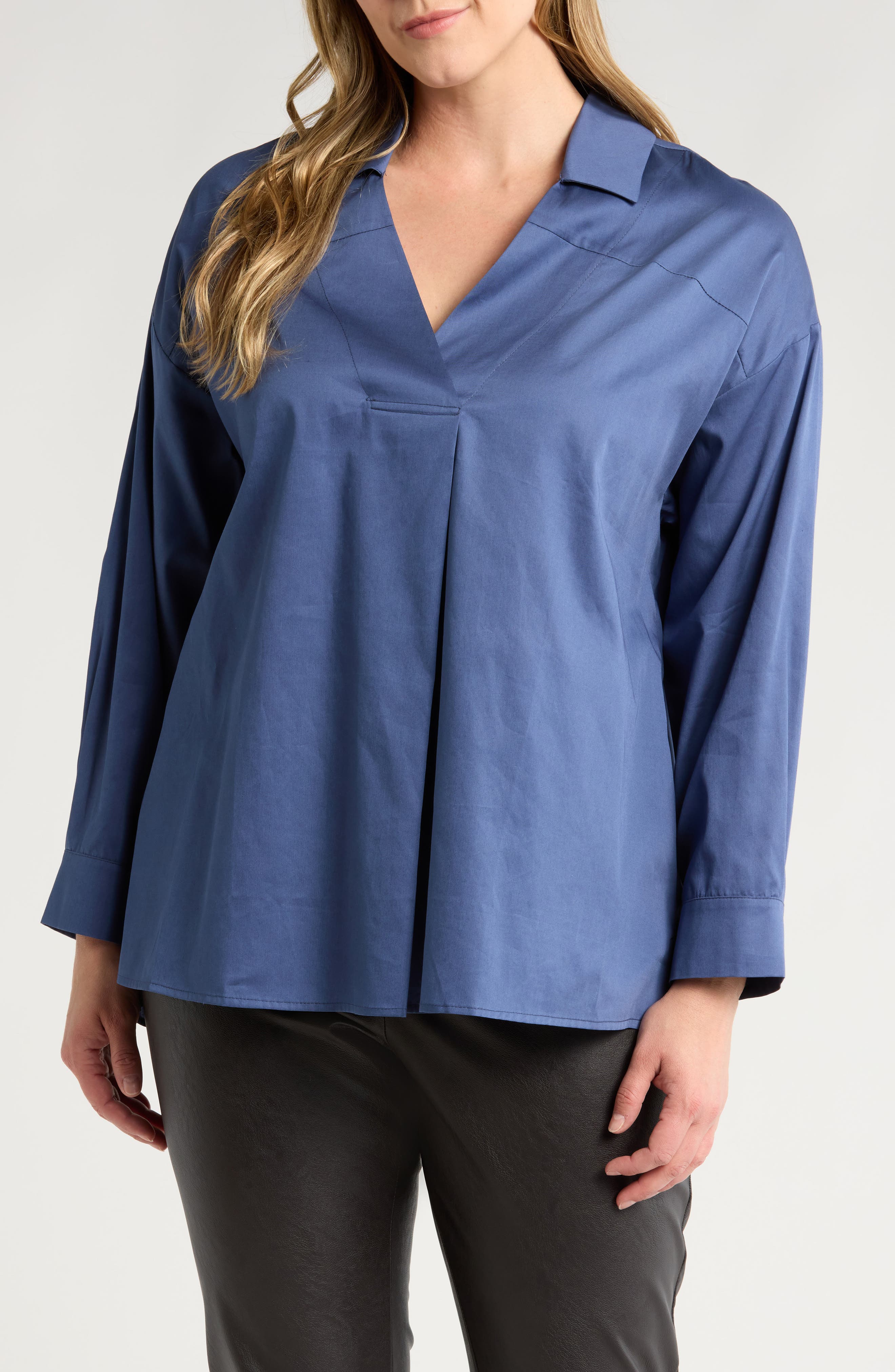 HARSHMAN Nyah Cotton Tunic Top in Indigo Blue 