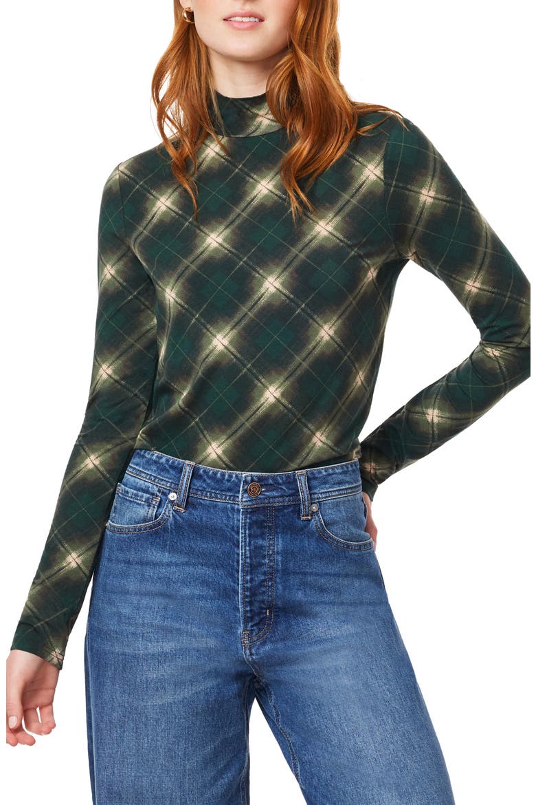 Long Sleeve Mock Neck Top, Main, color, SCARAB PLAIDS