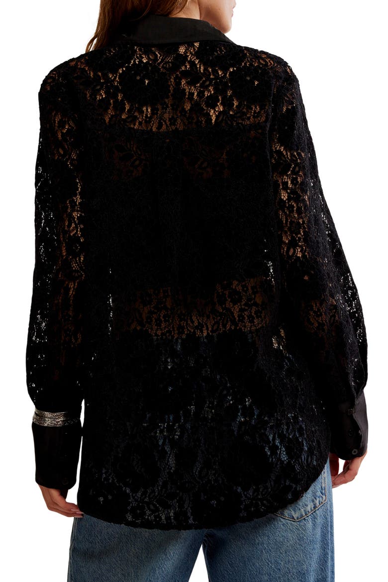 Faith Lace Button-Up Shirt, Alternate, color, BLACK