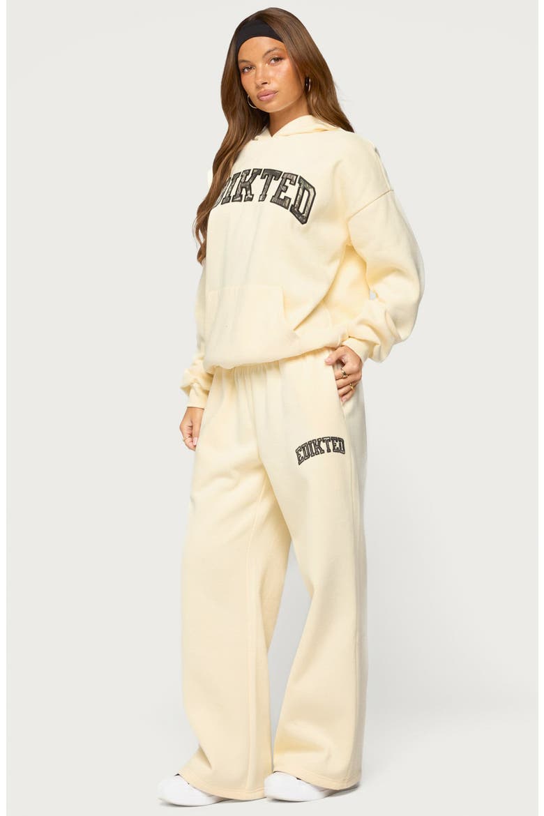 Crush Wide Leg Sweatpants, Alternate, color, BUTTER