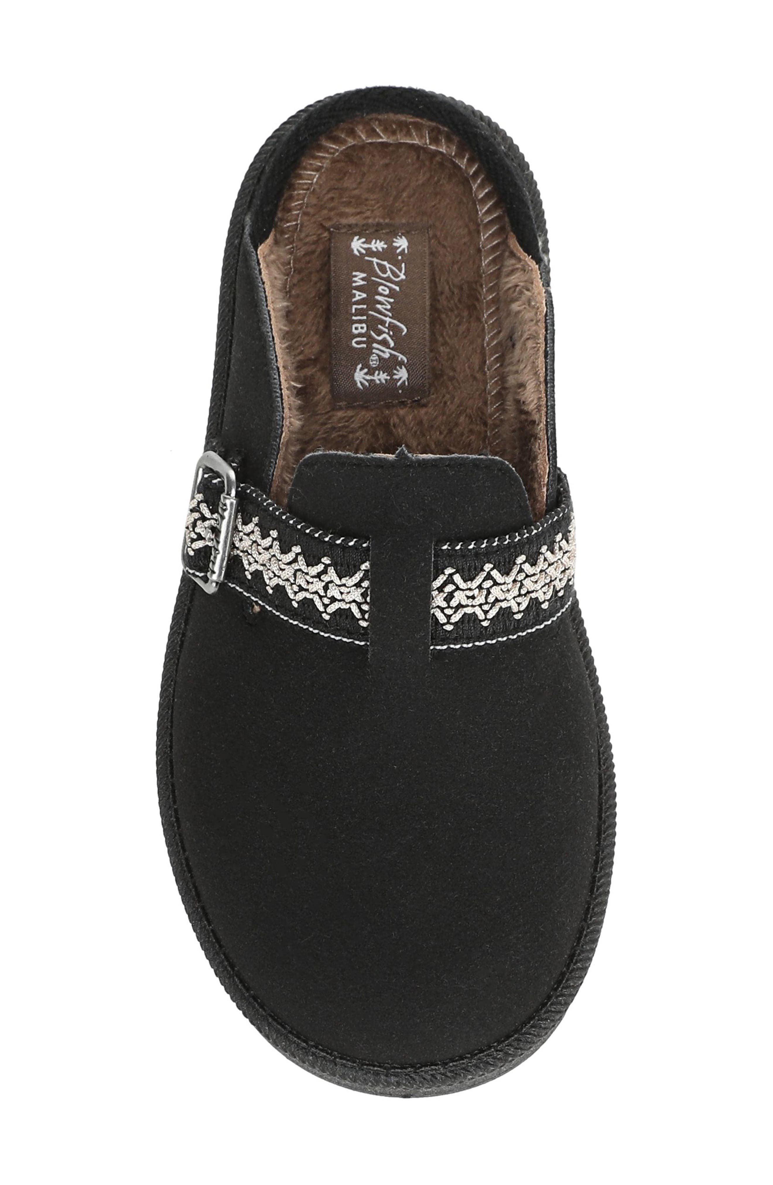 Blowfish Malibu Kids' Monday Faux Fur Mule, Alternate, color, Black Faux Suede