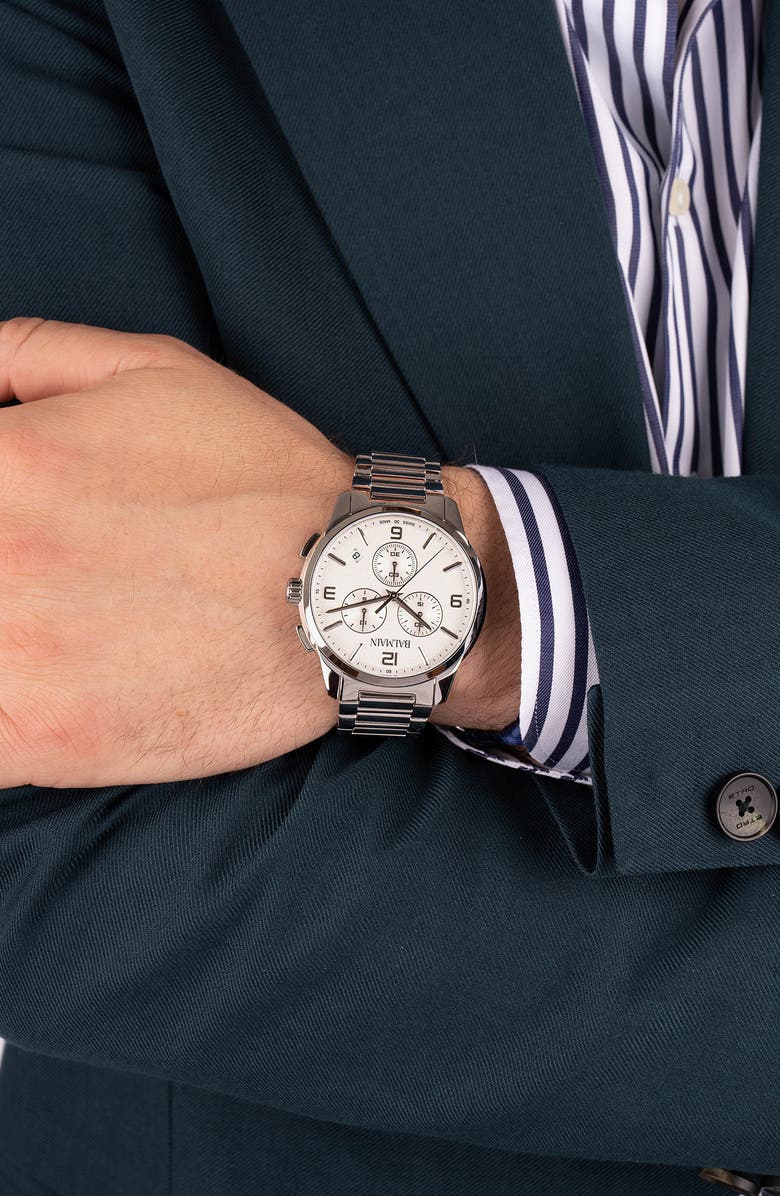 BALMAIN WATCHES Madrigal Chronograph Bracelet Watch, 42mm, Alternate, color, Stainless Steel