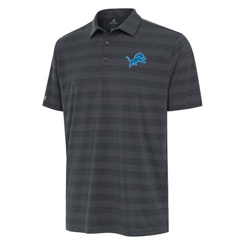 Men's Antigua Pewter Detroit Lions  Tunnel Polo