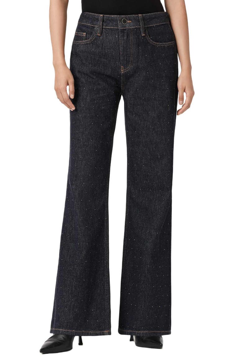 Ember Sparkle Wide Leg Jeans, Main, color, RAW INDIGO BLUE