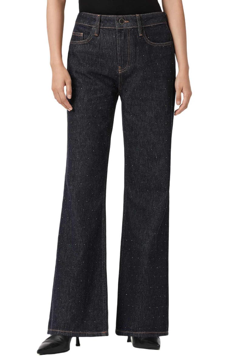 AllSaints Ember Sparkle Wide Leg Jeans, Main, color, Raw Indigo Blue