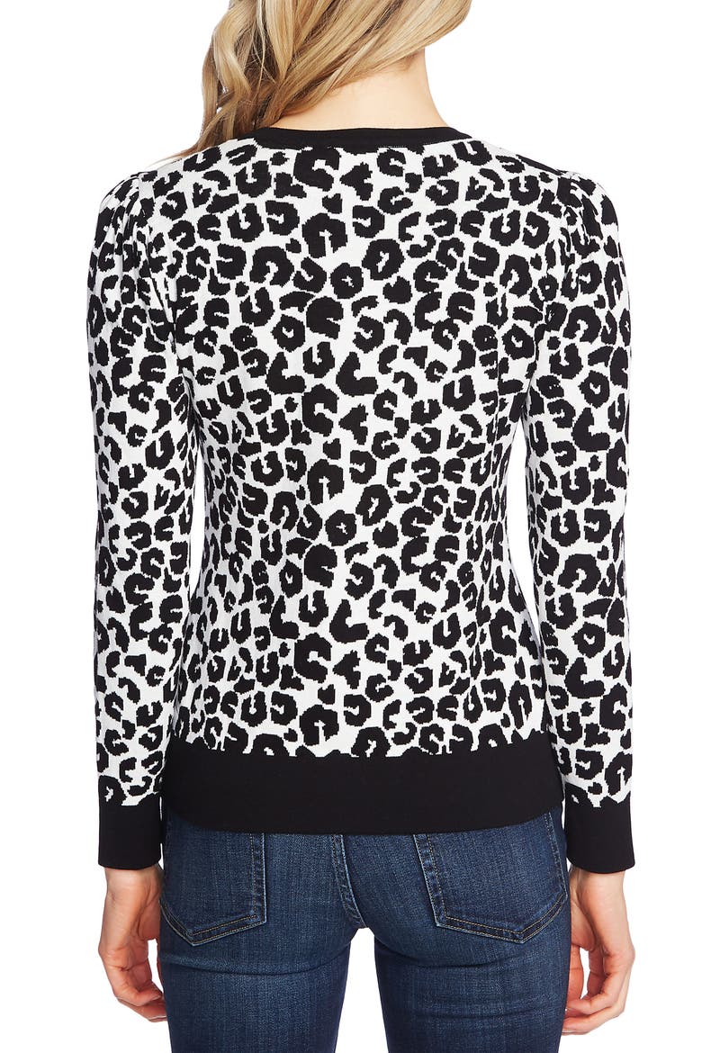 Leopard Cotton Sweater, Alternate, color, ANTIQUE WHITE