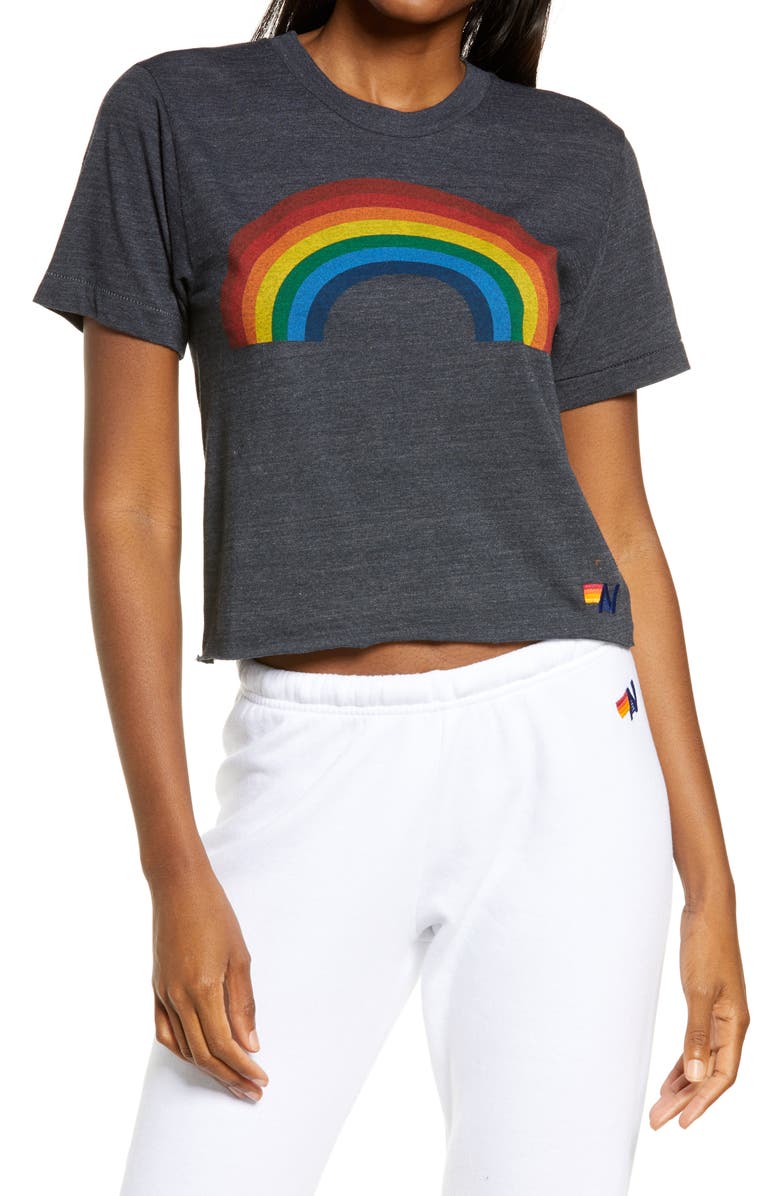 Aviator Nation Big Rainbow Boyfriend Tee, Main, color,