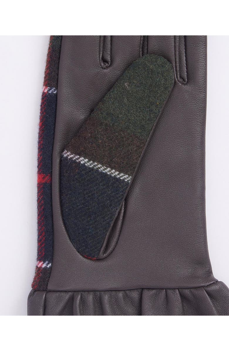 Barbour Elishaw Leather & Tartan Touchscreen Gloves, Alternate, color,