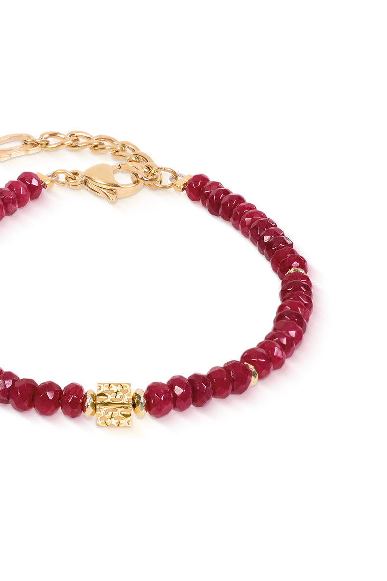Bracelet Hammered Cube Ruby Gold, Alternate, color, Red-Gold