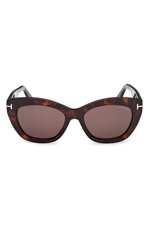 Tom Ford Linda 53mm Butterfly Sunglasses In Brown