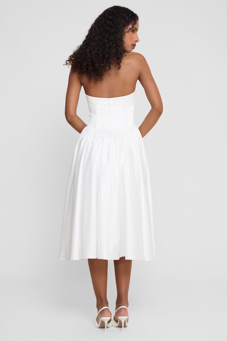 Hart Halter Corset Midi Dress, Alternate, color, White
