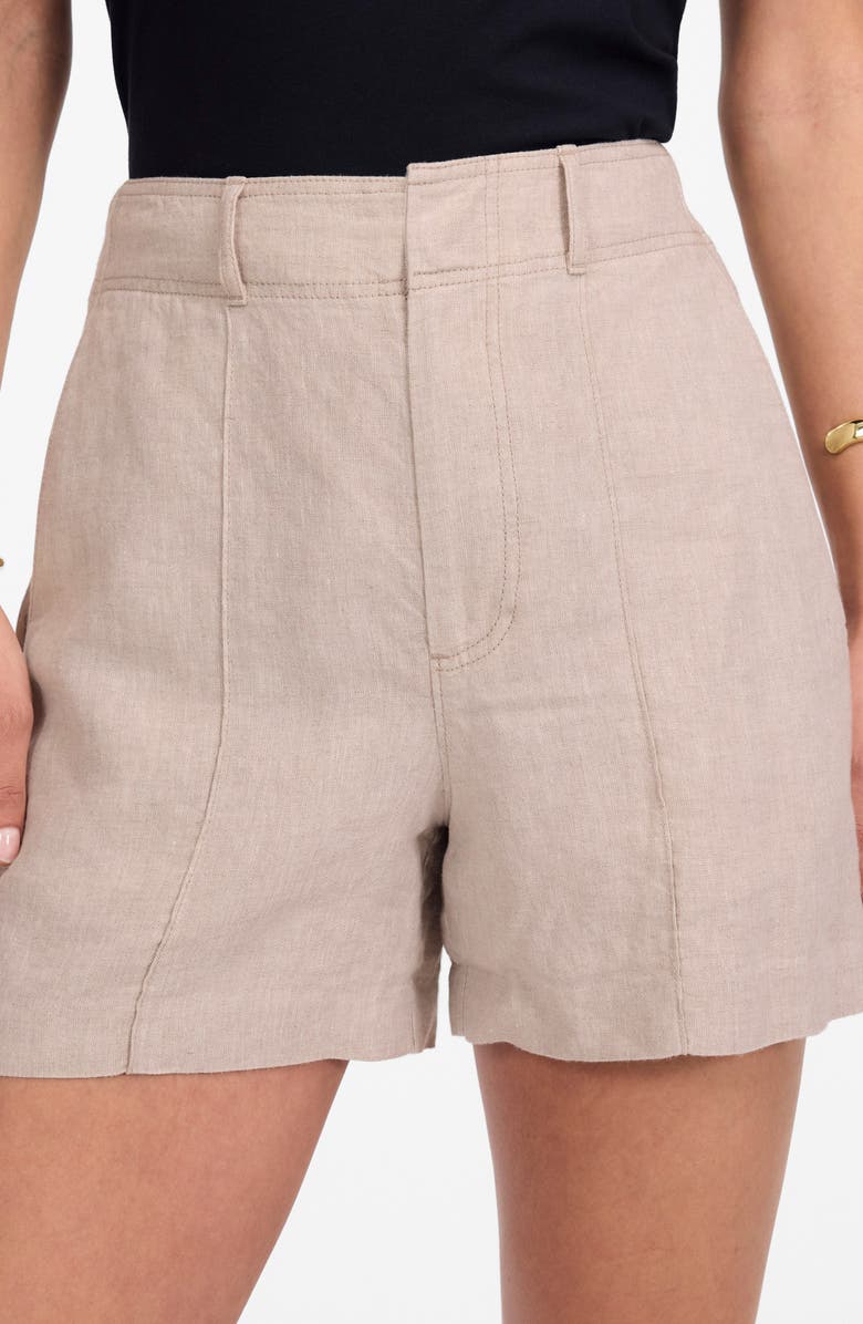 Madewell Linen Trouser Shorts, Alternate, color, Oat Color Linen