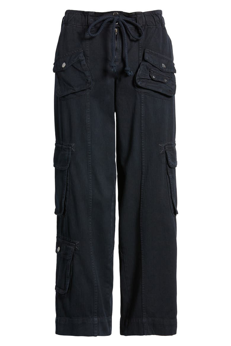Tahiti Herringbone Cargo Pants, Alternate, color, BLACK