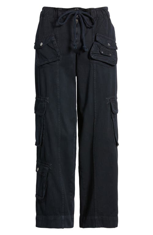 Shop Free People Tahiti Herringbone Cargo Pants In Black