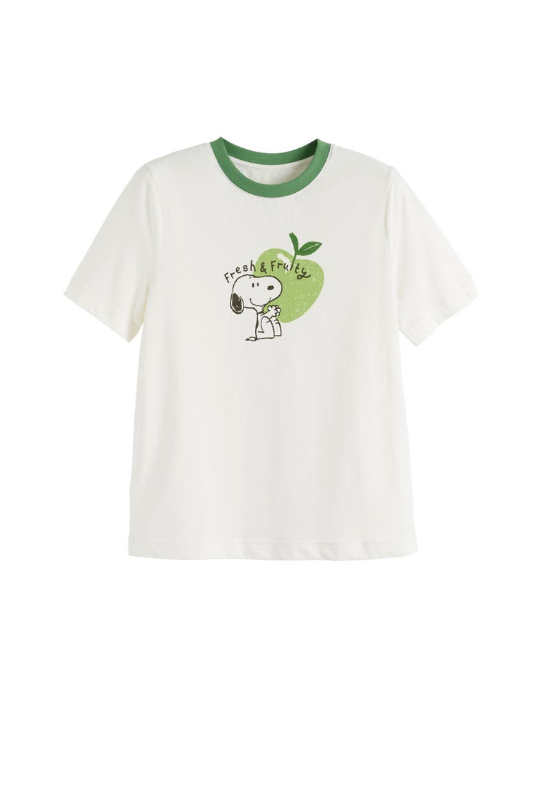 Snoopy Apple T-Shirt, Alternate, color, Cream