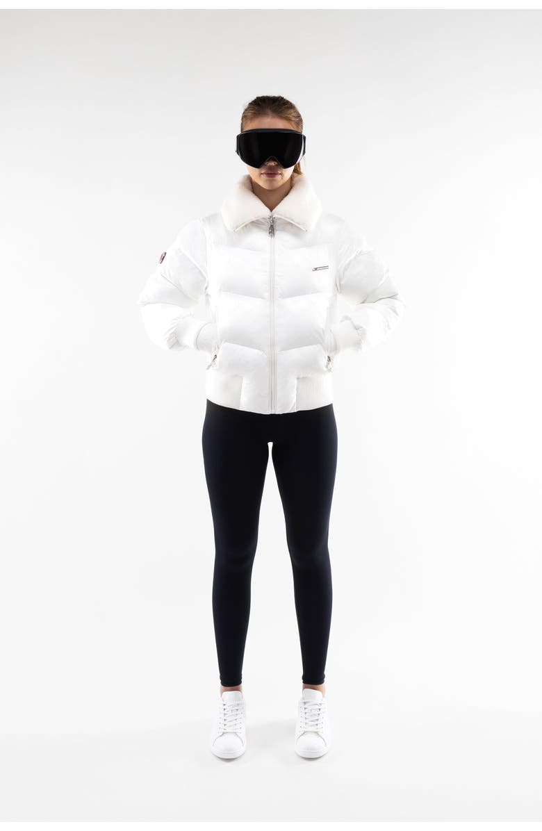 Malibu Ski Club Monogram Classic Bomber, Main, color, White