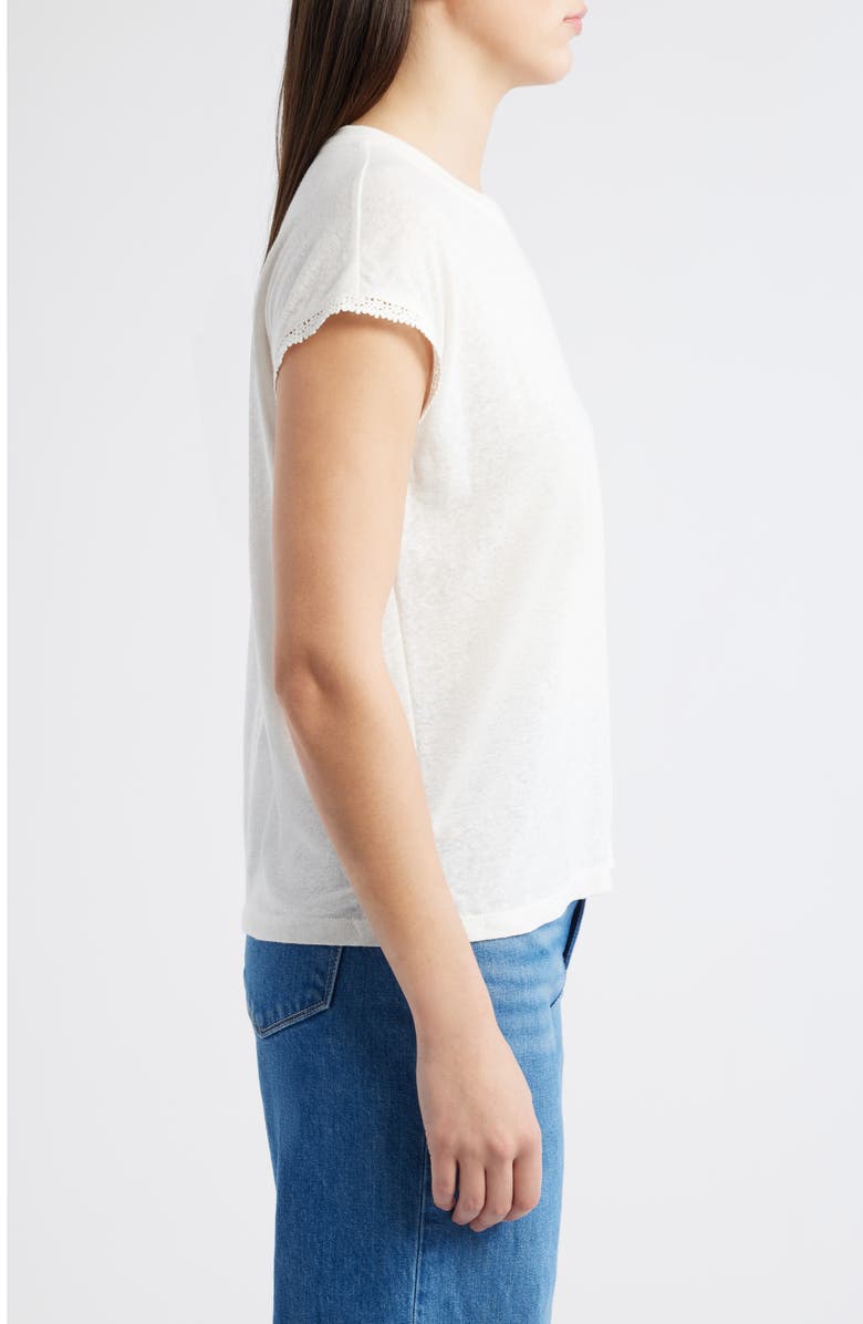 Wit & Wisdom Crochet Cap Sleeve Tee, Alternate, color, Off White