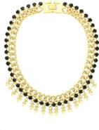 OLIVIA WELLES Crystal & Spike Bib Necklace